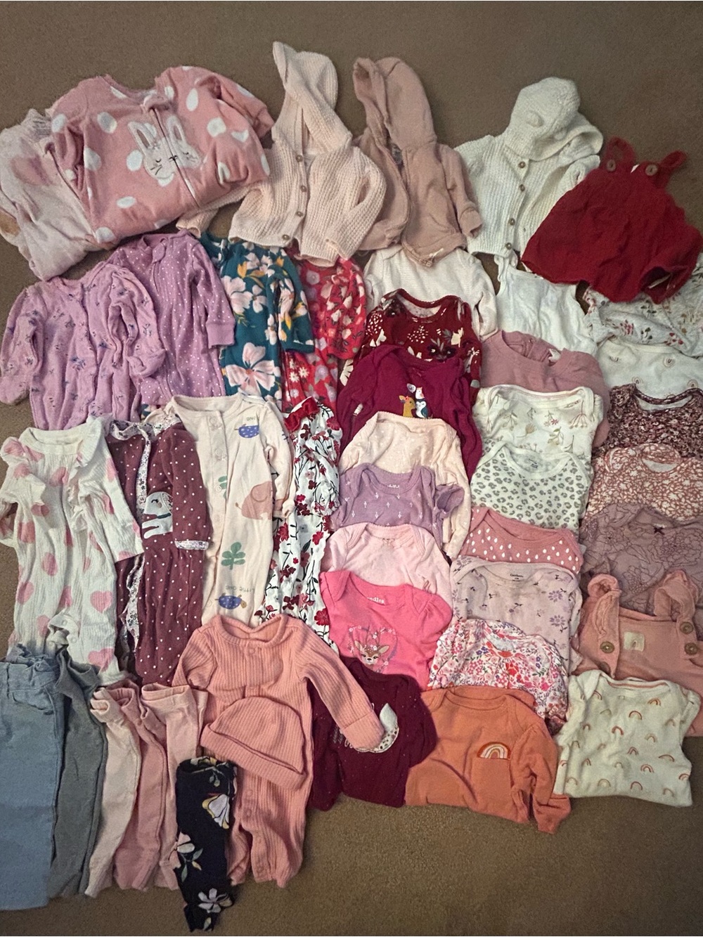 Baby girl clothing and accessories lot newborn to 6-9 months